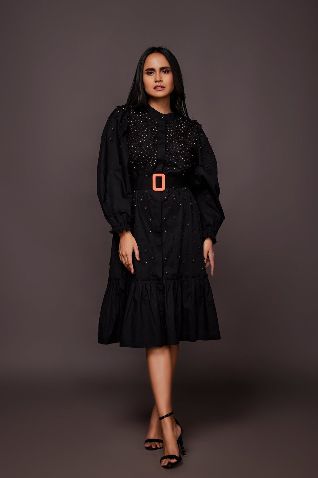 Embroidered Shirt Dress