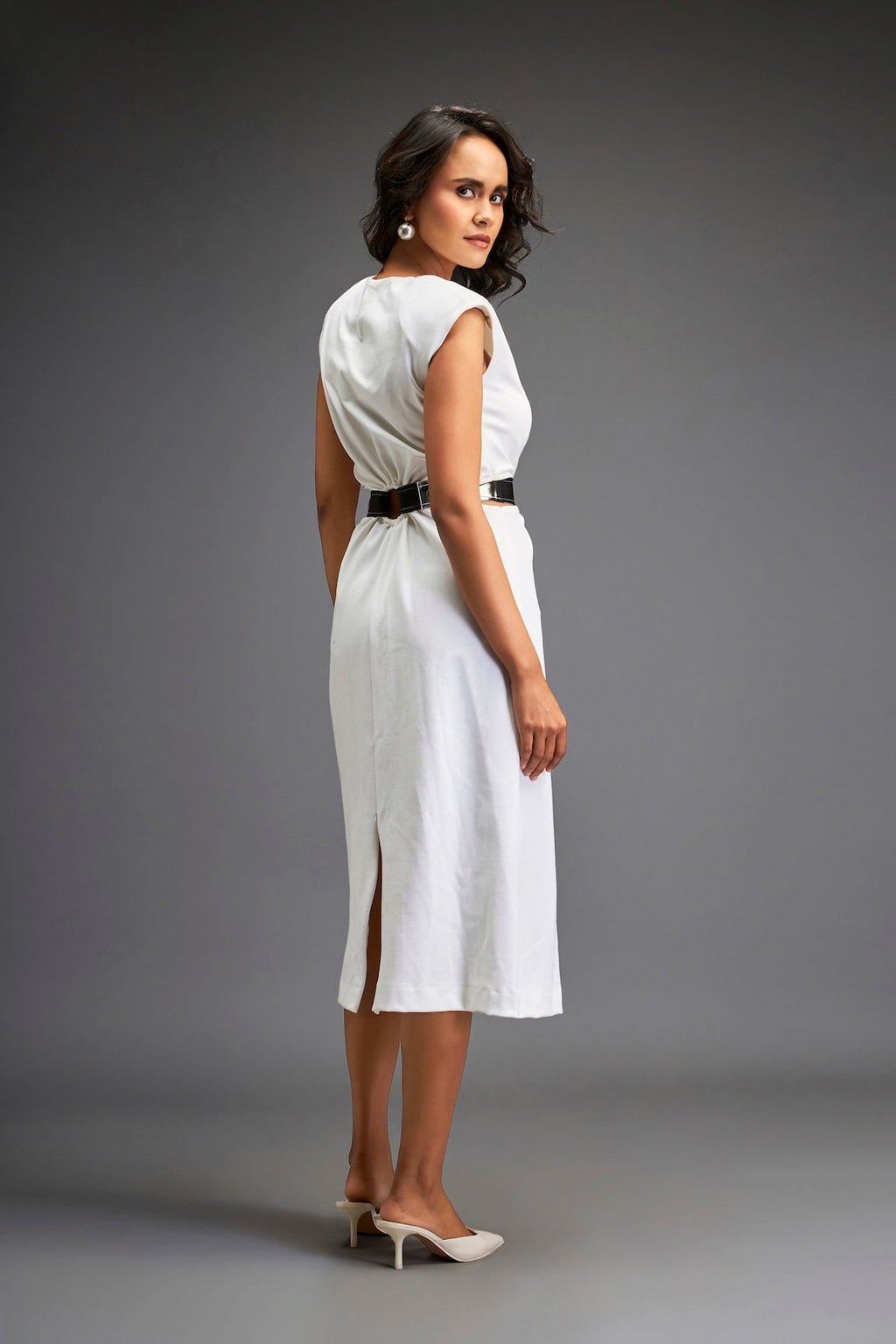 Waist Cut Out Dress Comes with Belt