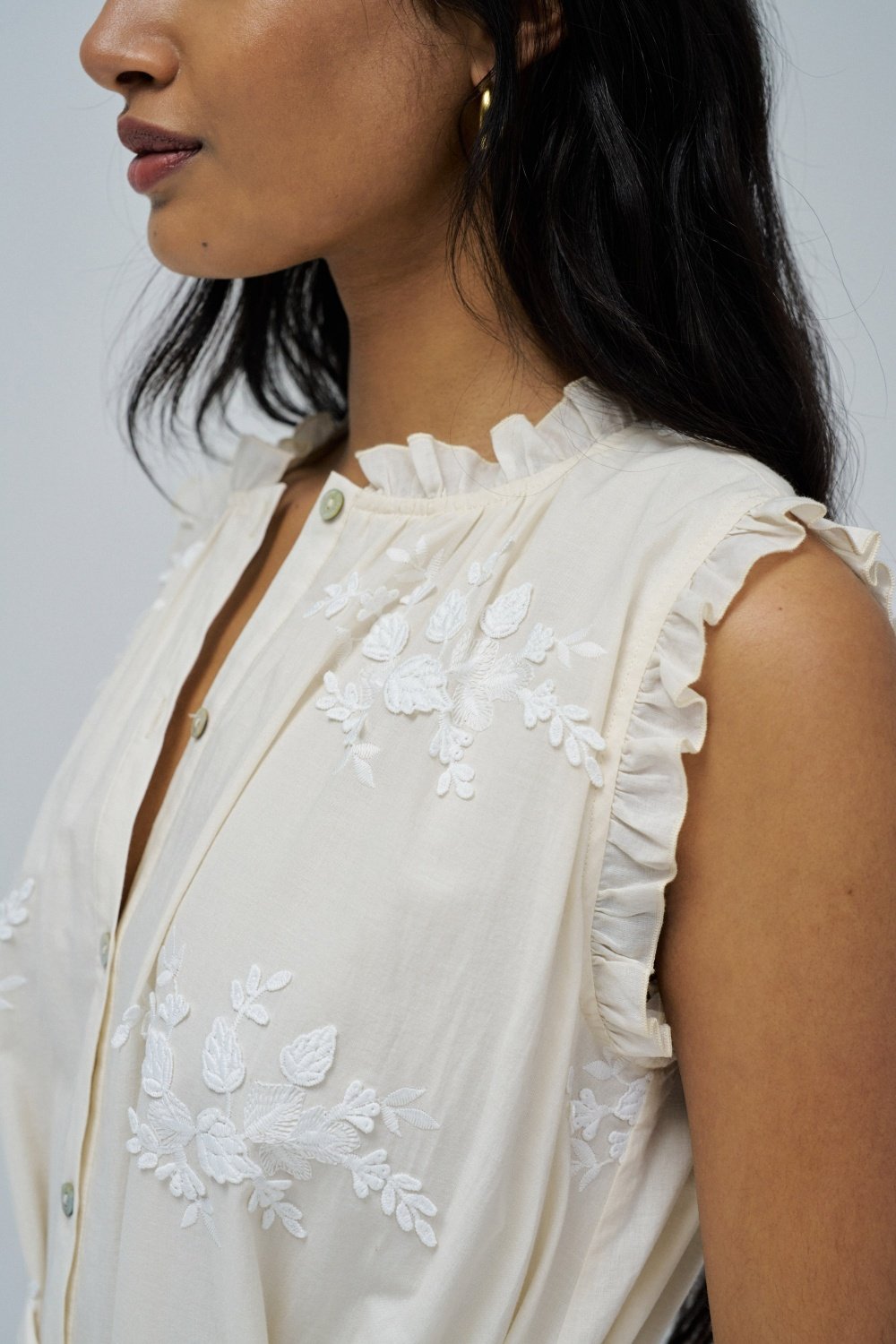 Shirt Dress with Flower