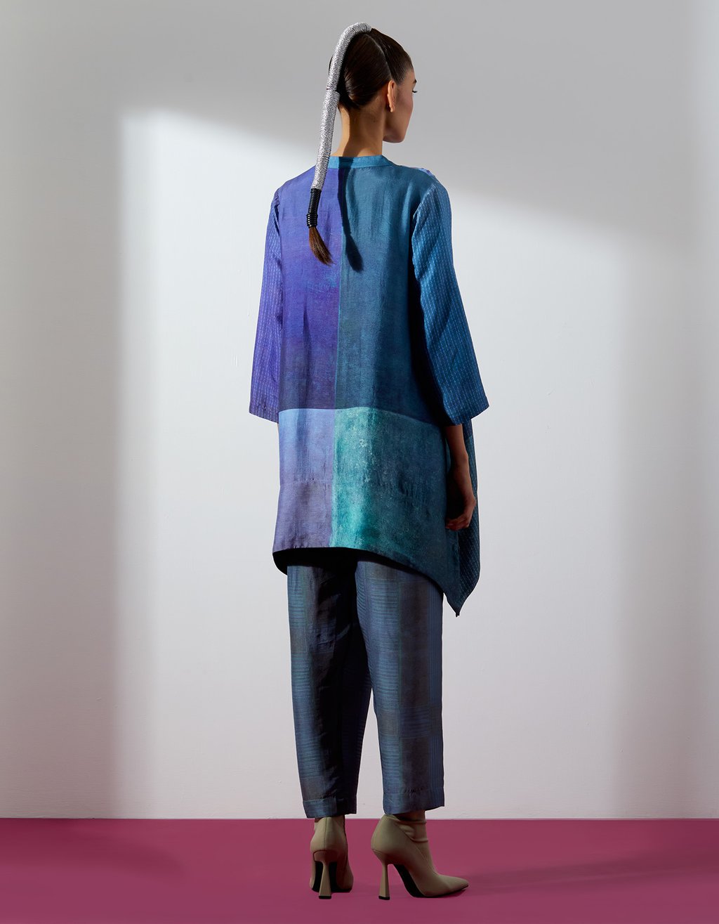 Glint Green & Purple Shirt Paired with Pants