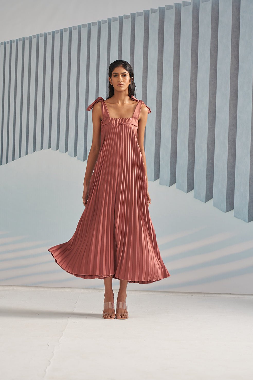 Pleats Slip Dress