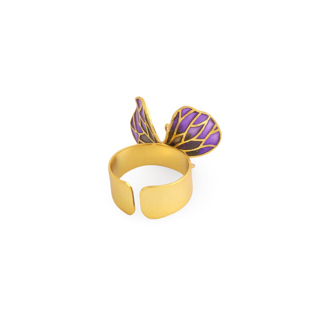 Tiny Fiore Ring - Amethyst & Smoky