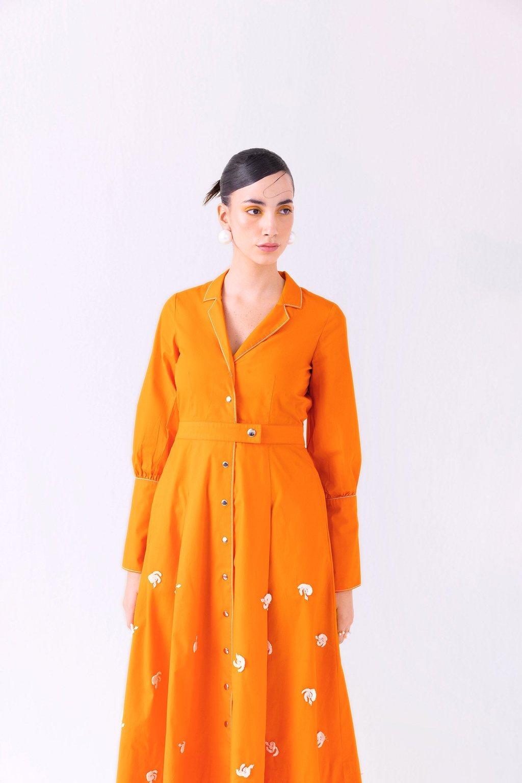Papaya Dress Midi Sunset Orange