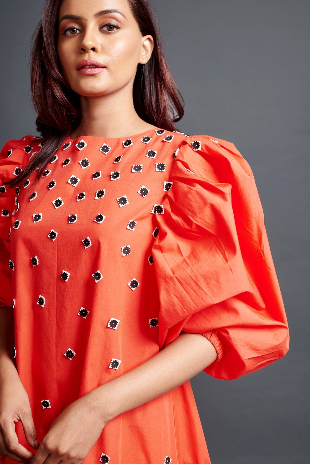 Short Backless Dress with Embroidery