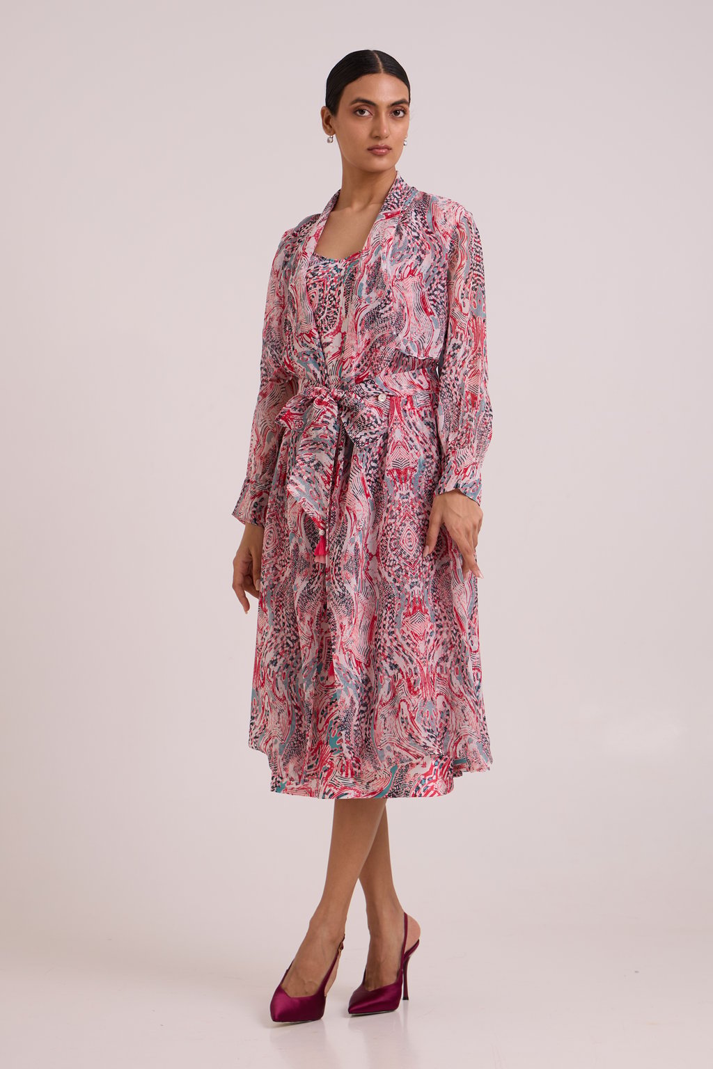 Joanne - Tropical Buzz Trench Jacket Set