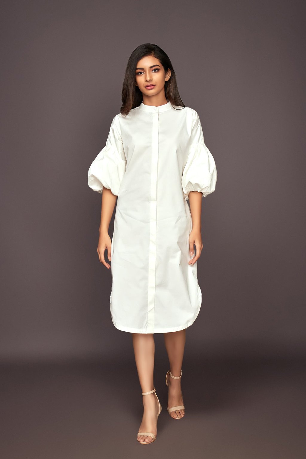 Shirt Dress with Layered Sleeves