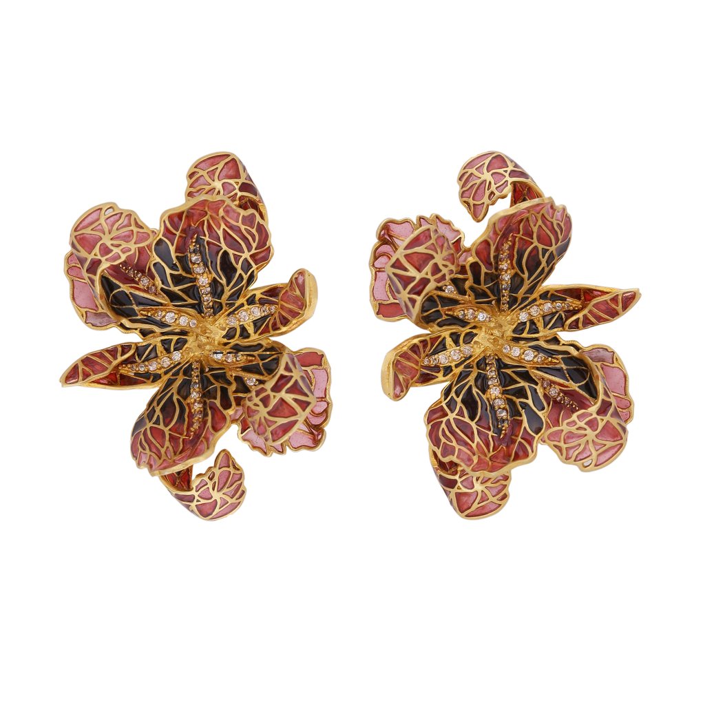 Jardin Earrings - Red & Black