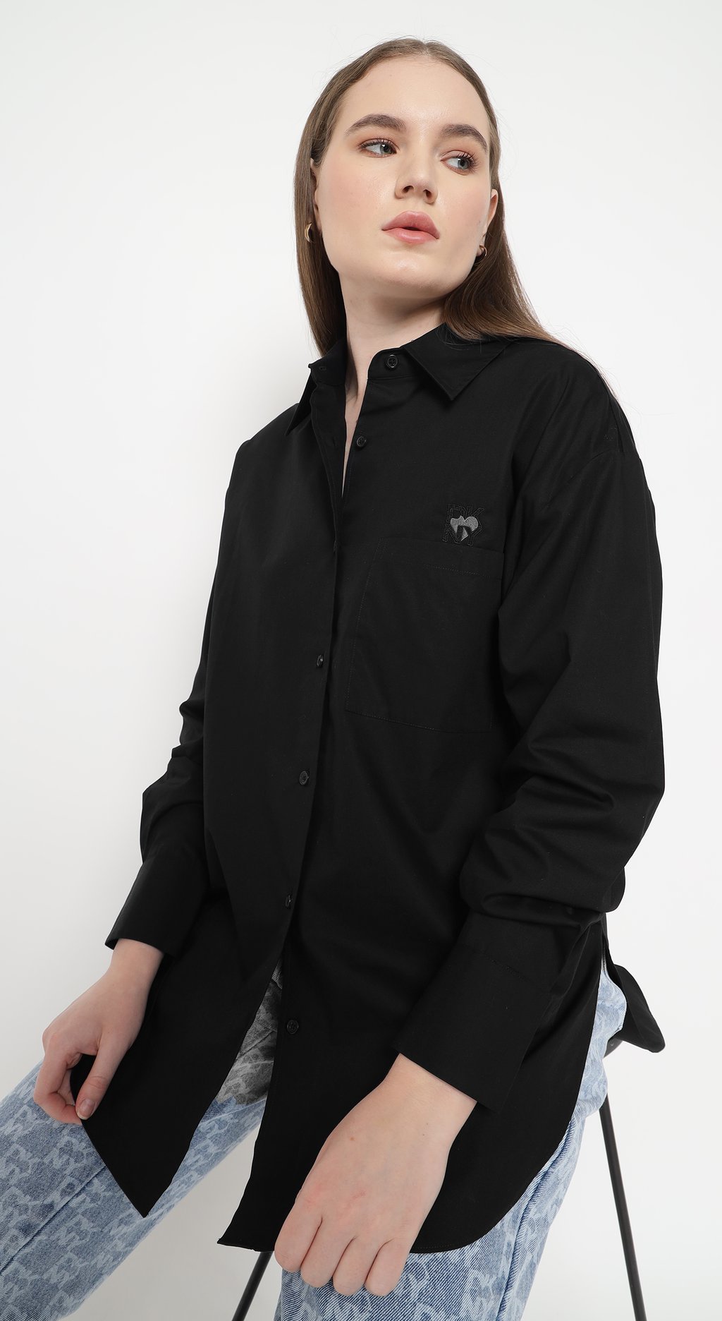 Spread Collar Heart of Ny Logo Shirt