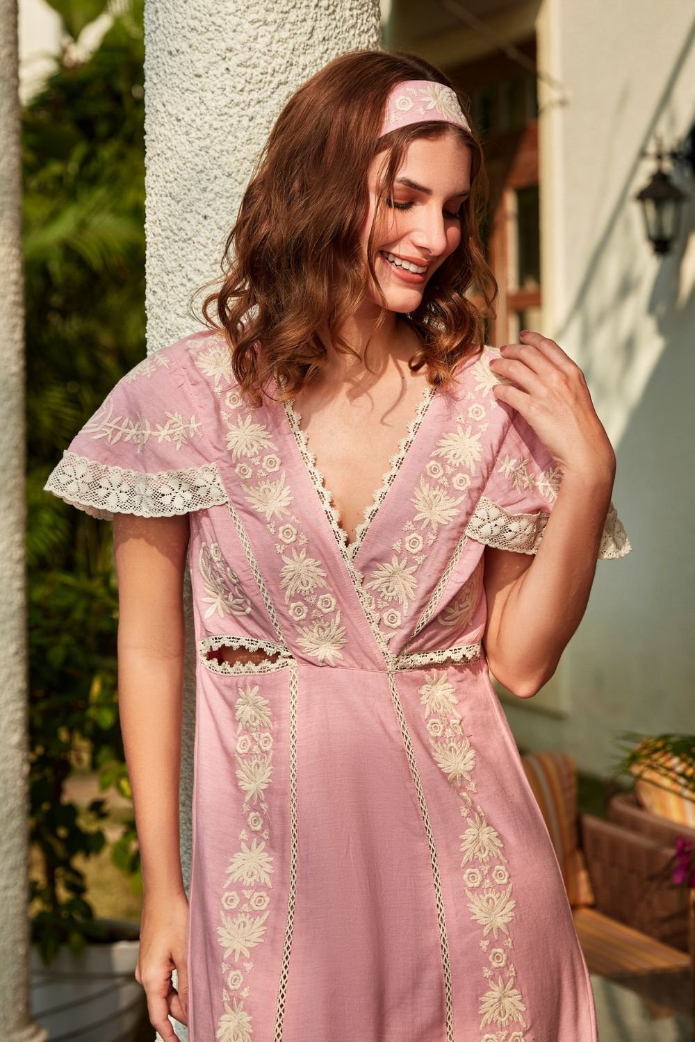 Dainty Pastel Embroidered Dress