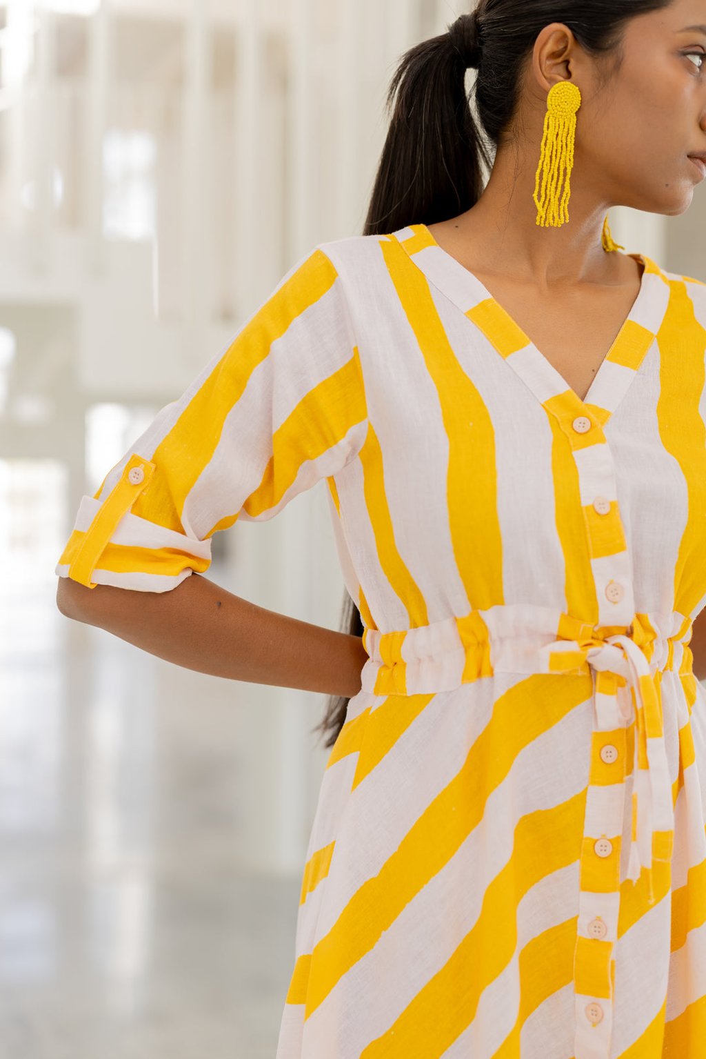 Lemonberry Draw-Cord Dress
