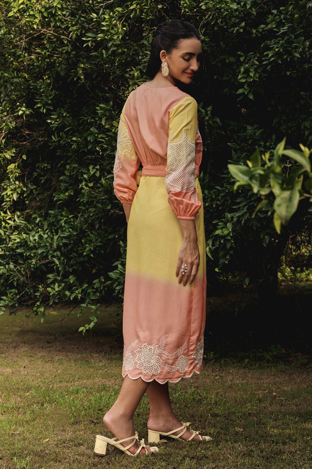 Ombre Wrap Midi Dress