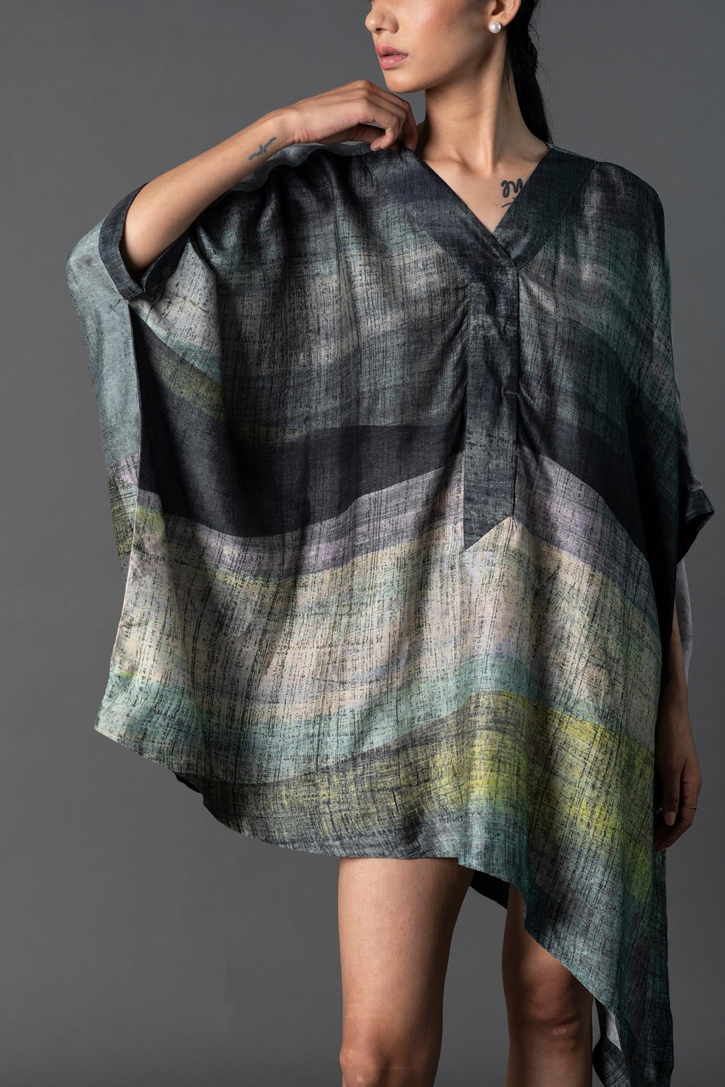 Array Abstract Charcoal Grey Dress