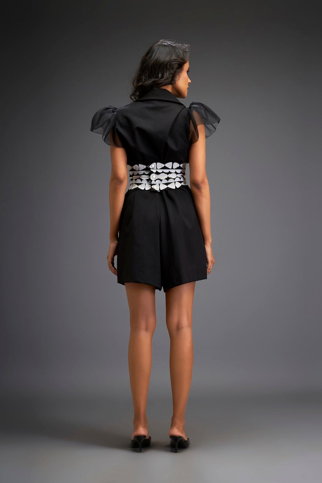 Playsuit with Corset Detailing Belt