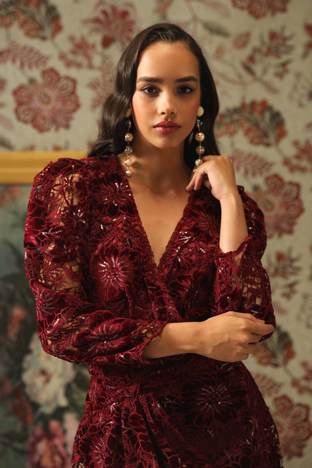 Glimmering Cutwork Applique Dress