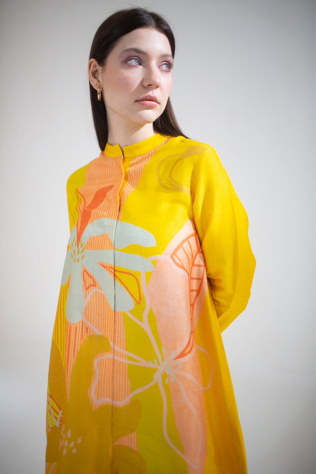 Yellow Short Kaftan Tail Set