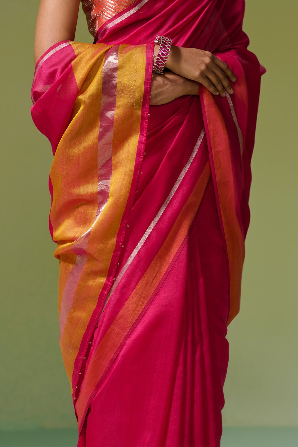 Fidha Chanderi Deep Pink Sarees