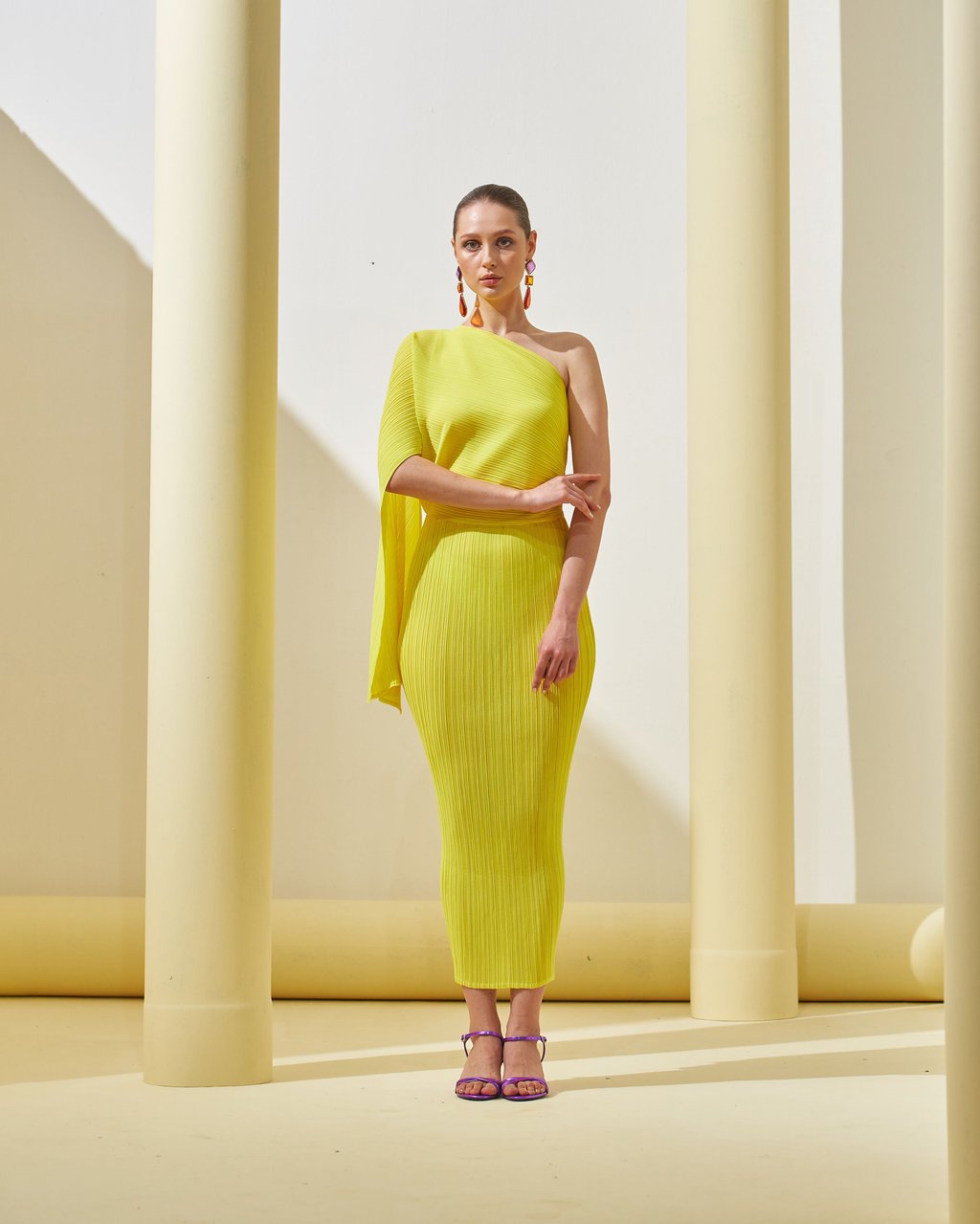 One Shoulder Drape Dress