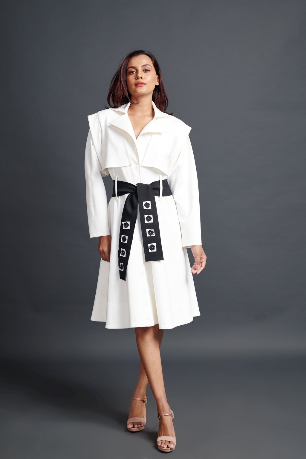 Jacket Dress with Sash Belt