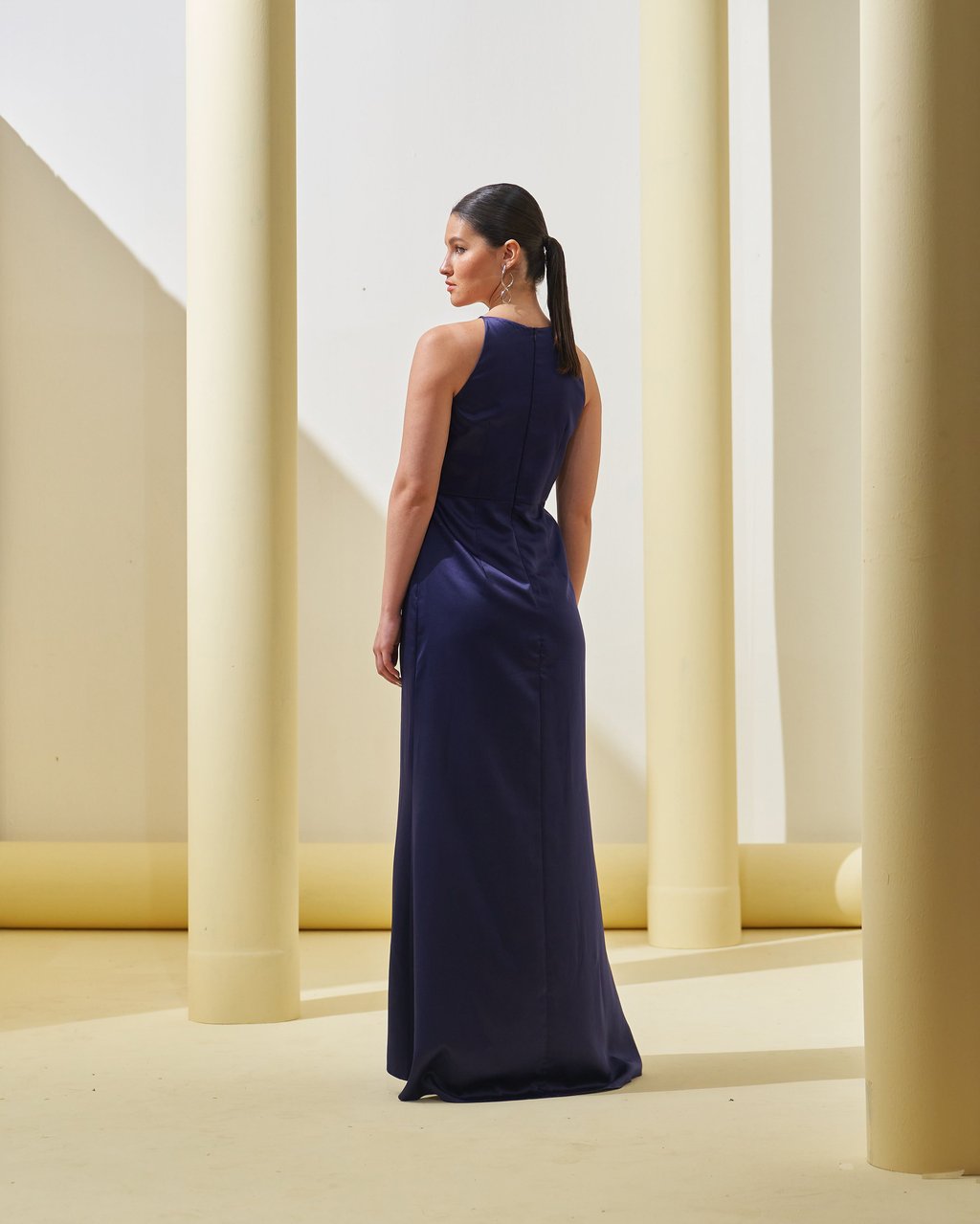 Pleated Drape Gown