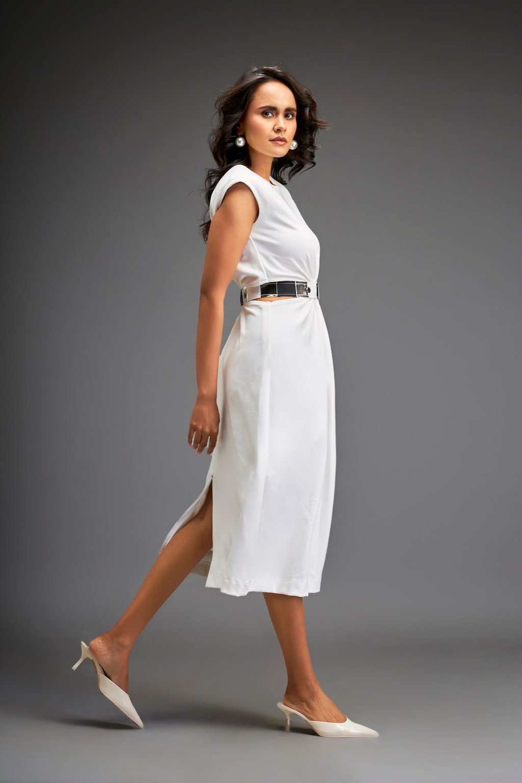 Waist Cut Out Dress Comes with Belt