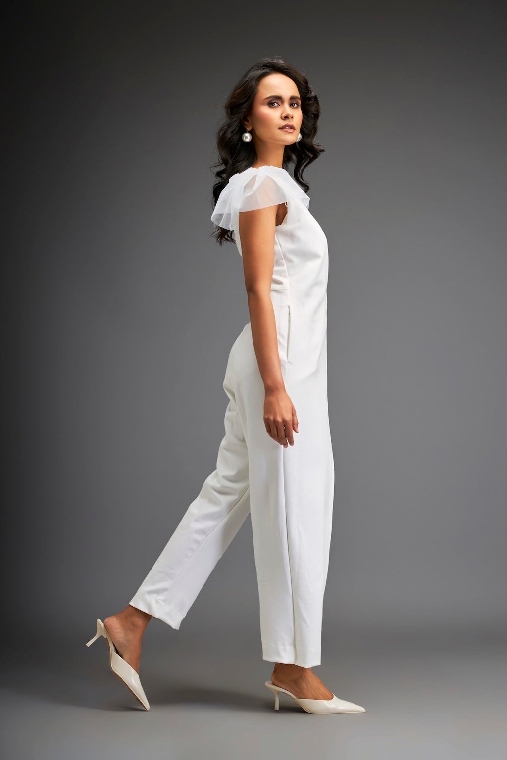 Overlap Jumpsuit with Statement Belt