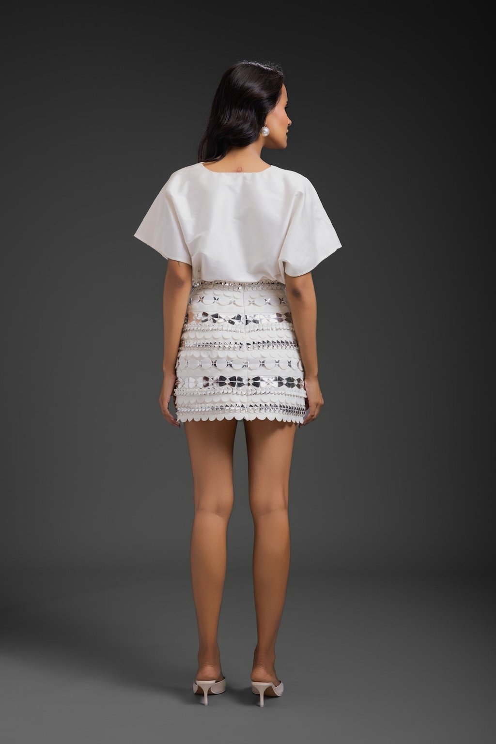 White Skirt with Metallic Detail