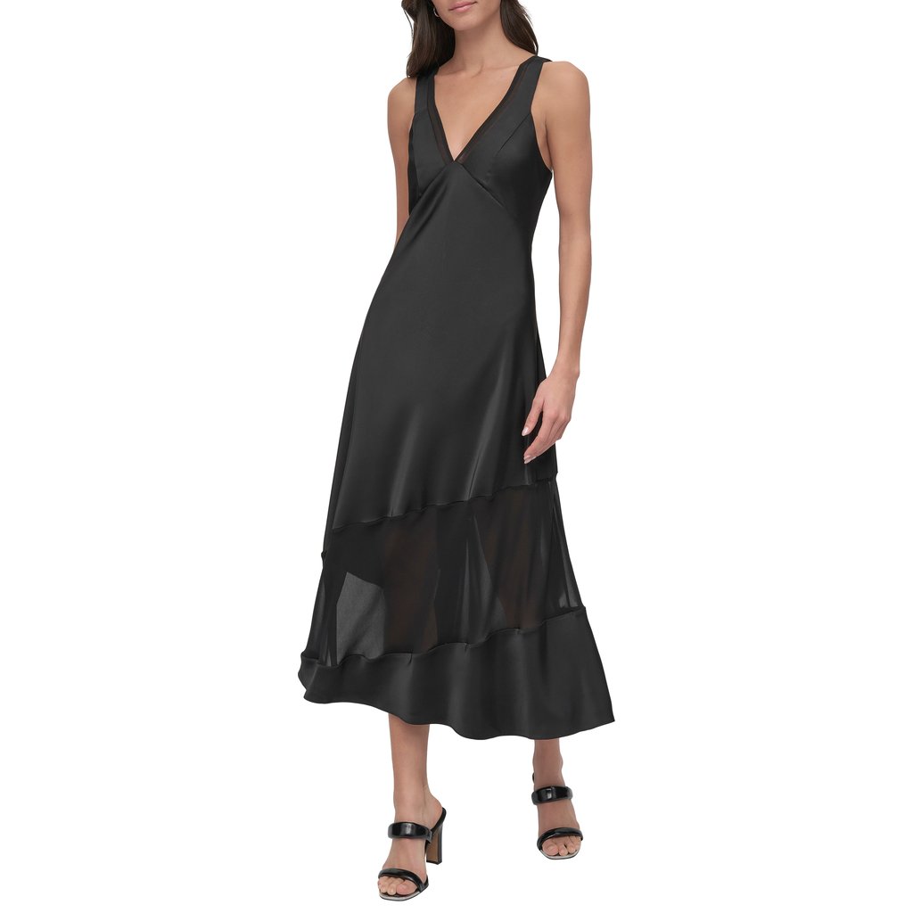 S/L V Nck Asym Dress
