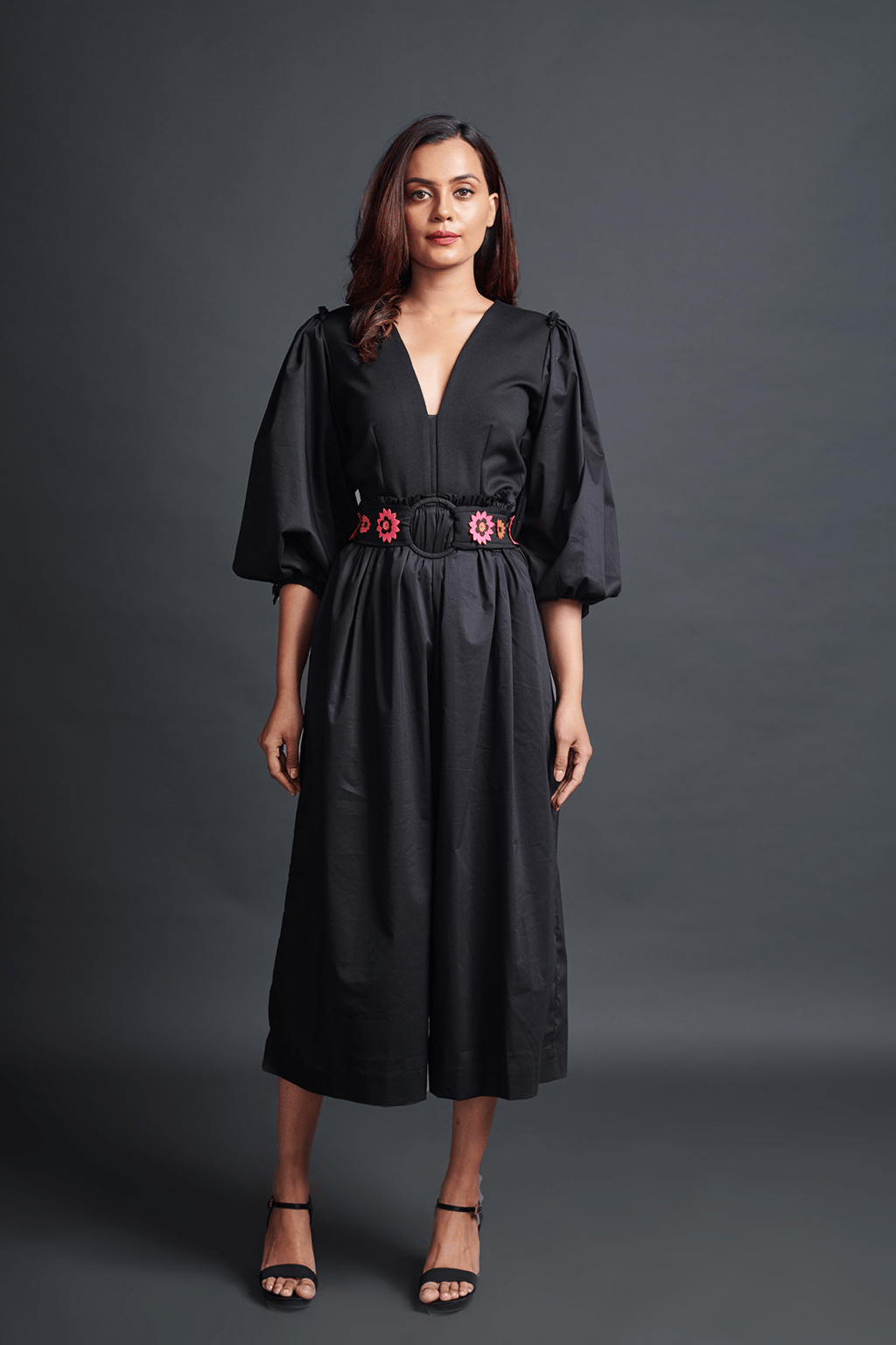 Monochrome Jumpsuit with Belt