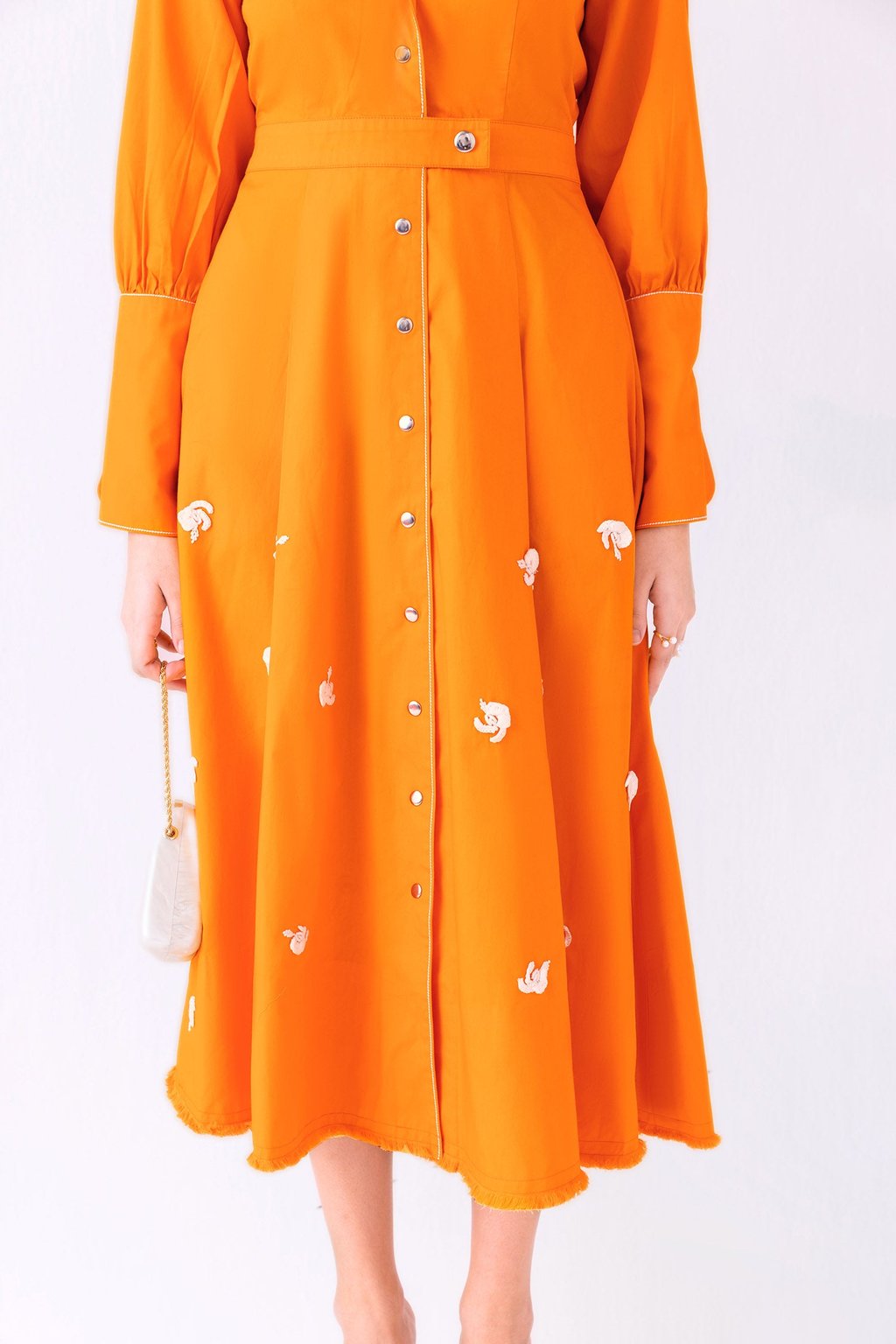 Papaya Dress Midi Sunset Orange