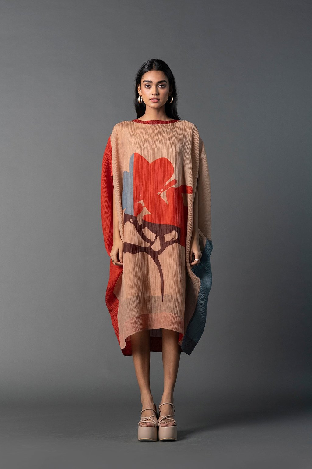 Array Aroma Beige & Red Dress