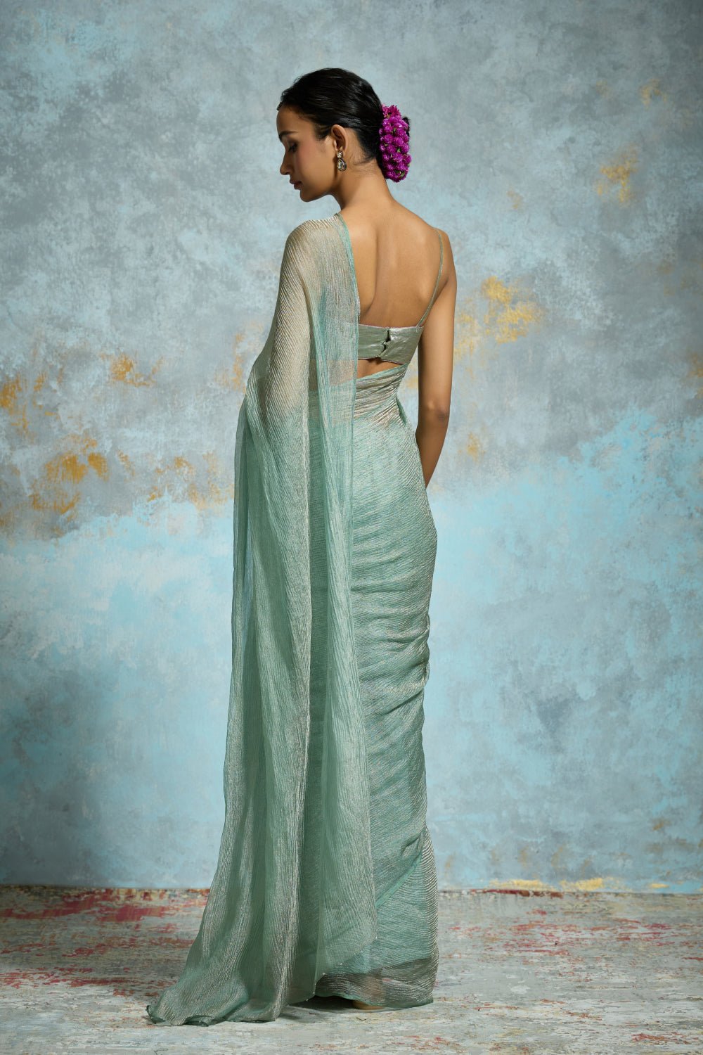 Anvita Tissue Aqua Sarees