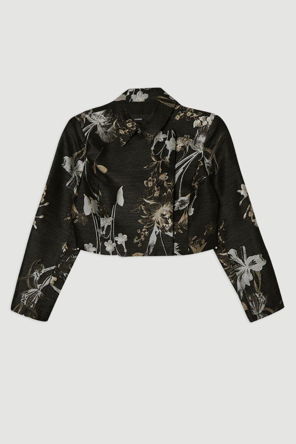 Floral Jacquard Tailored Jacket