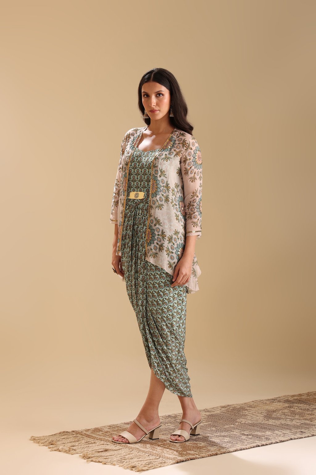 Eraya Embellished Drape Dress Set