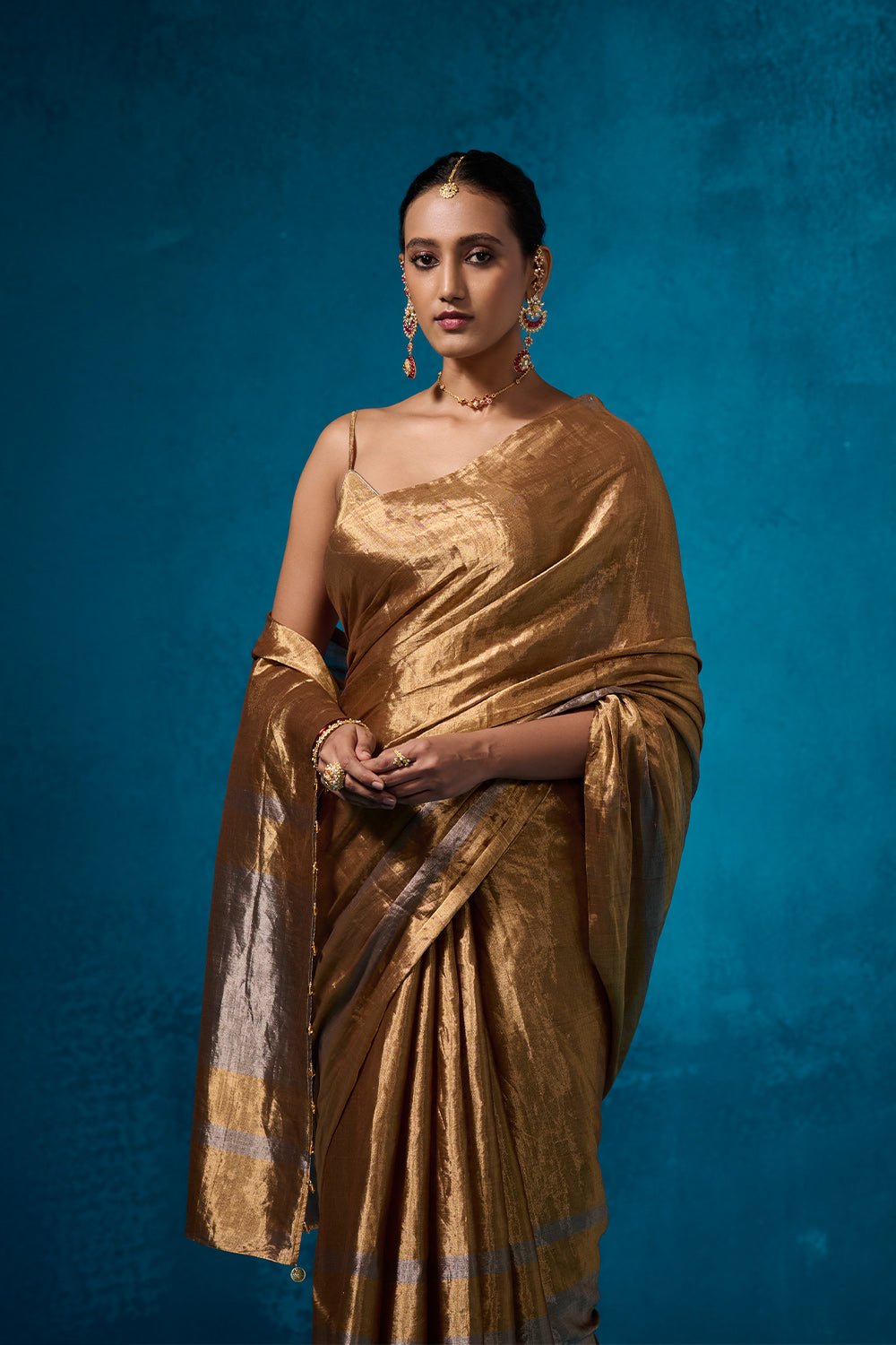 Isha Tissue Fabric Gold & Silver Sarees