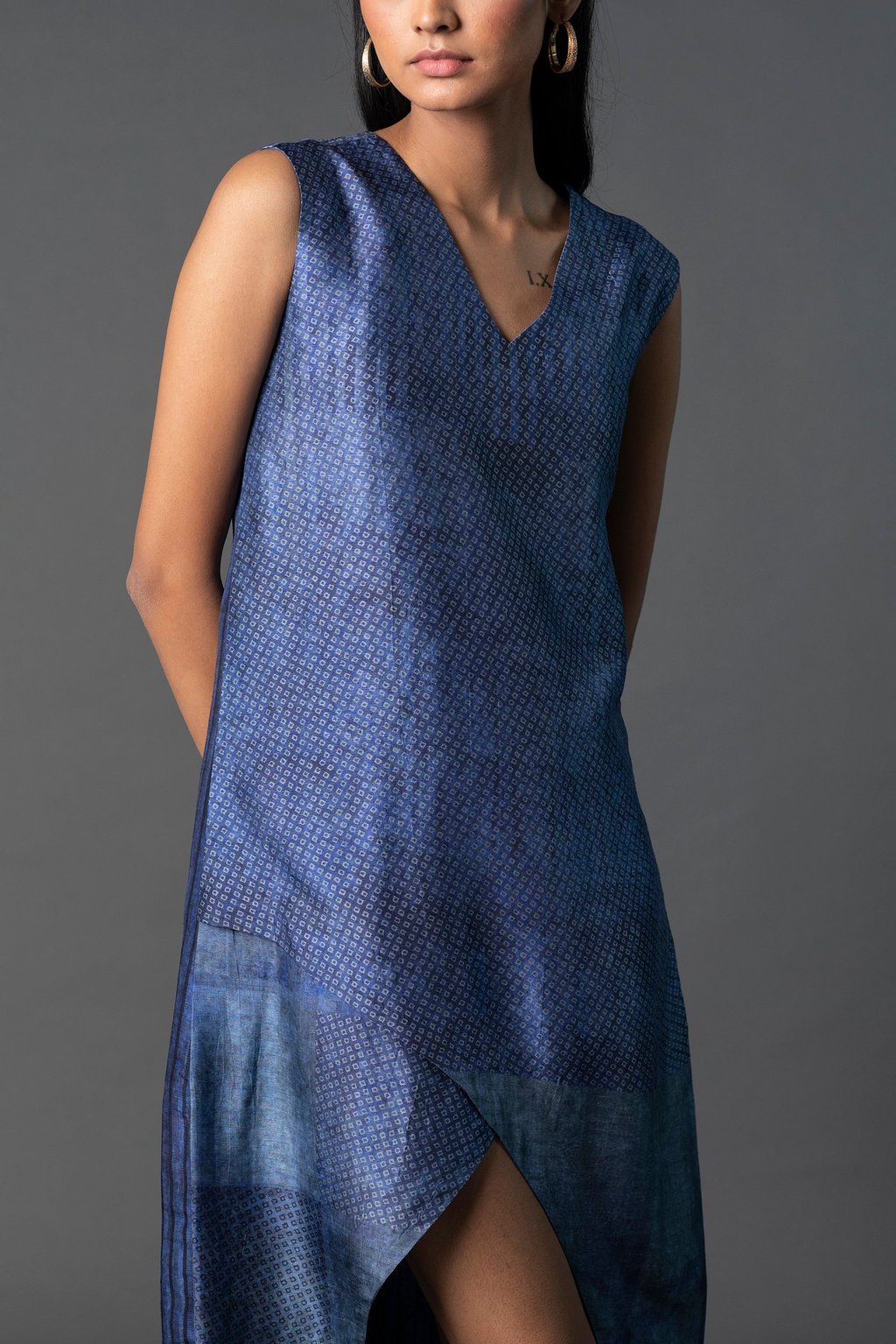 Array Bandhani Indigo Dress