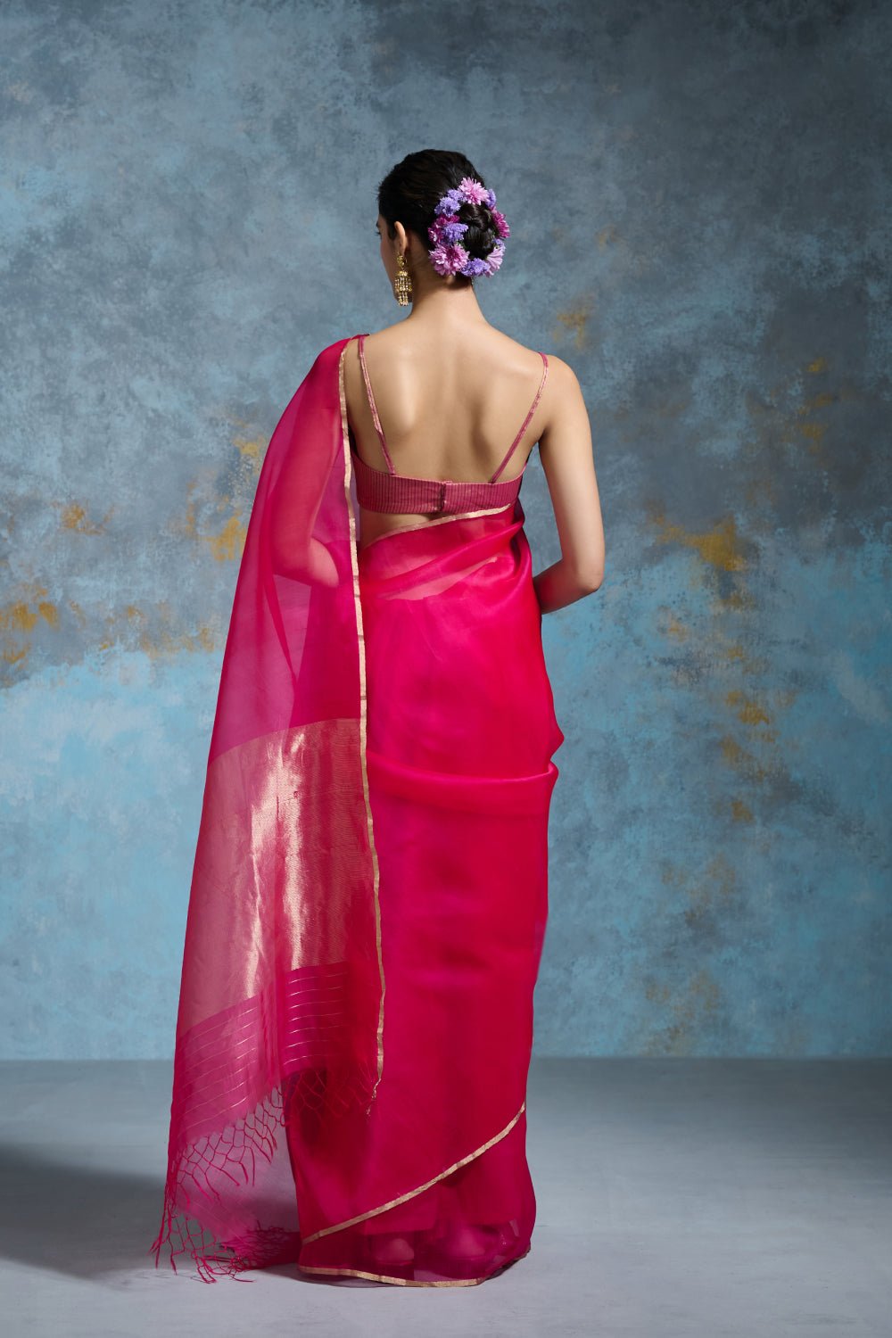 Palasha Organza Hot Pink Sarees