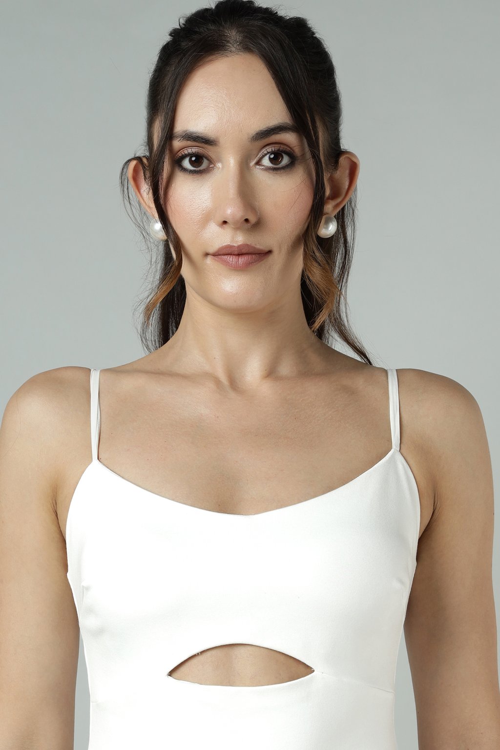 Cotton Ponte Jersey Ruffle Hem Maxi Dress