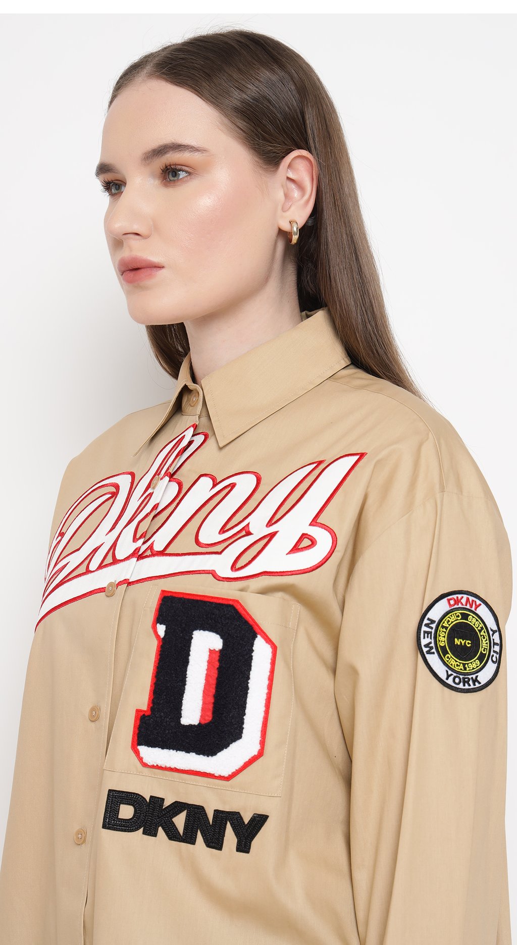 Spread Collar Heat of Ny  Patch & Embroidery Shirt