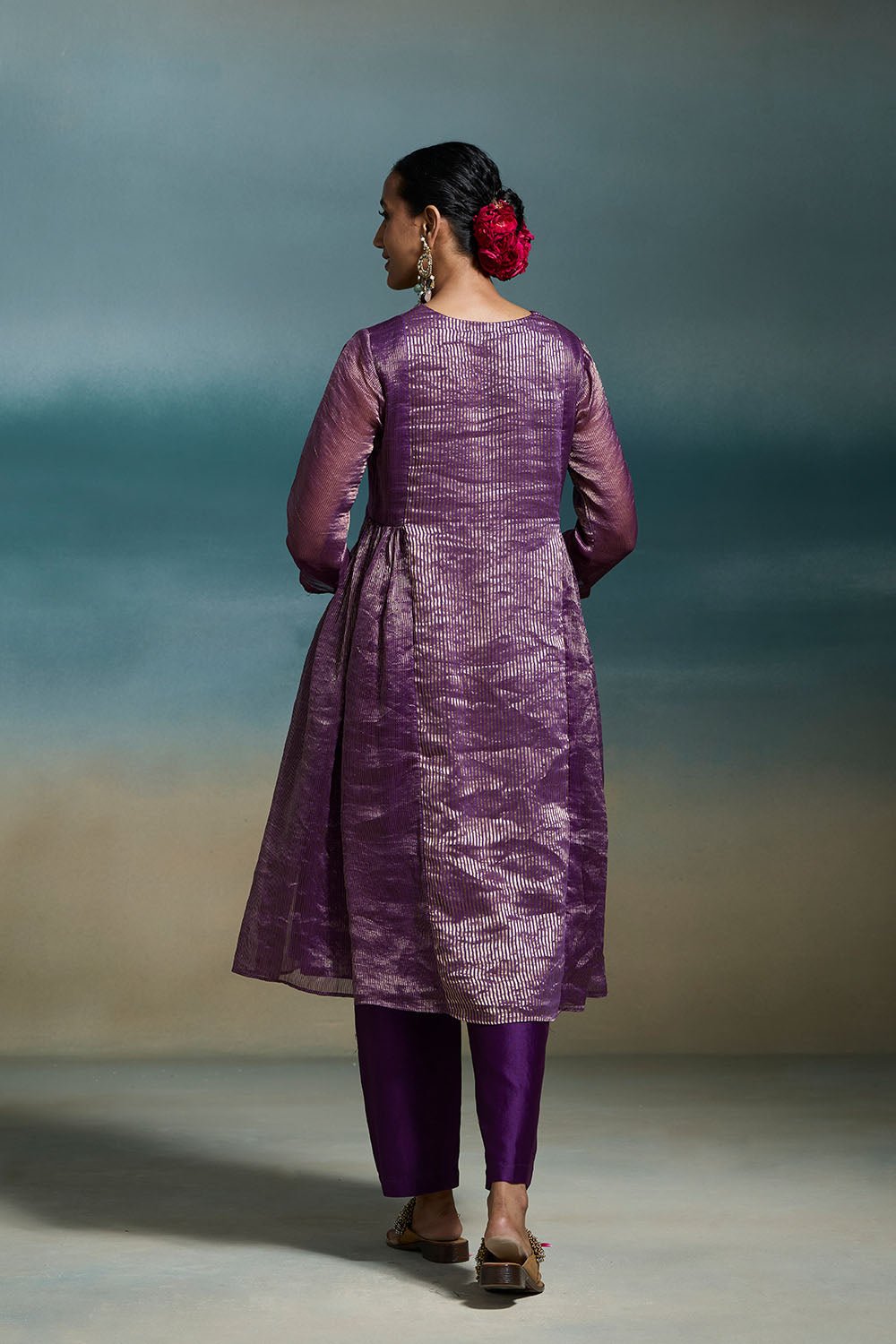 Chahak Chanderi Purple Kurta Sets