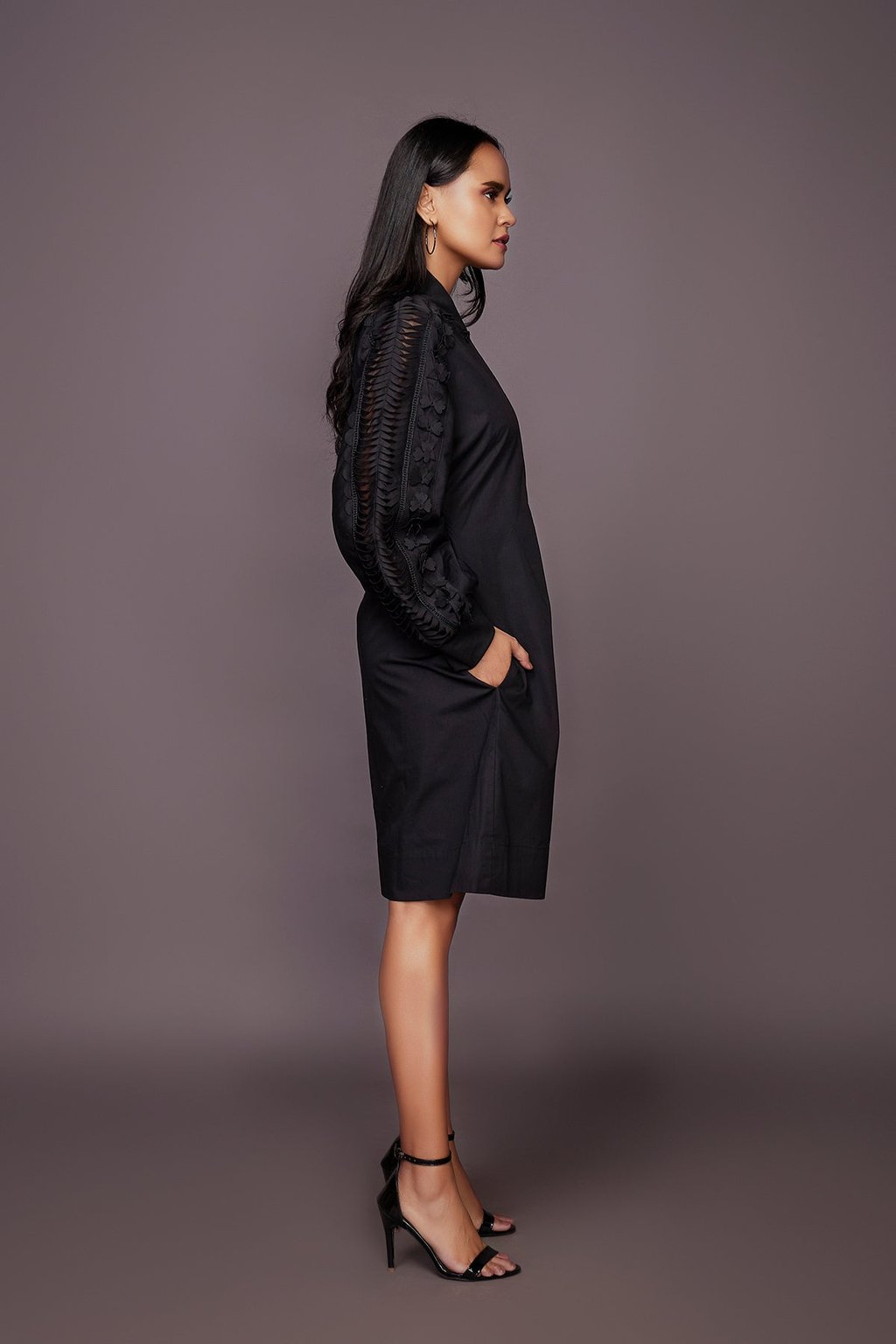 A-Line Dress with 3d Cutwork