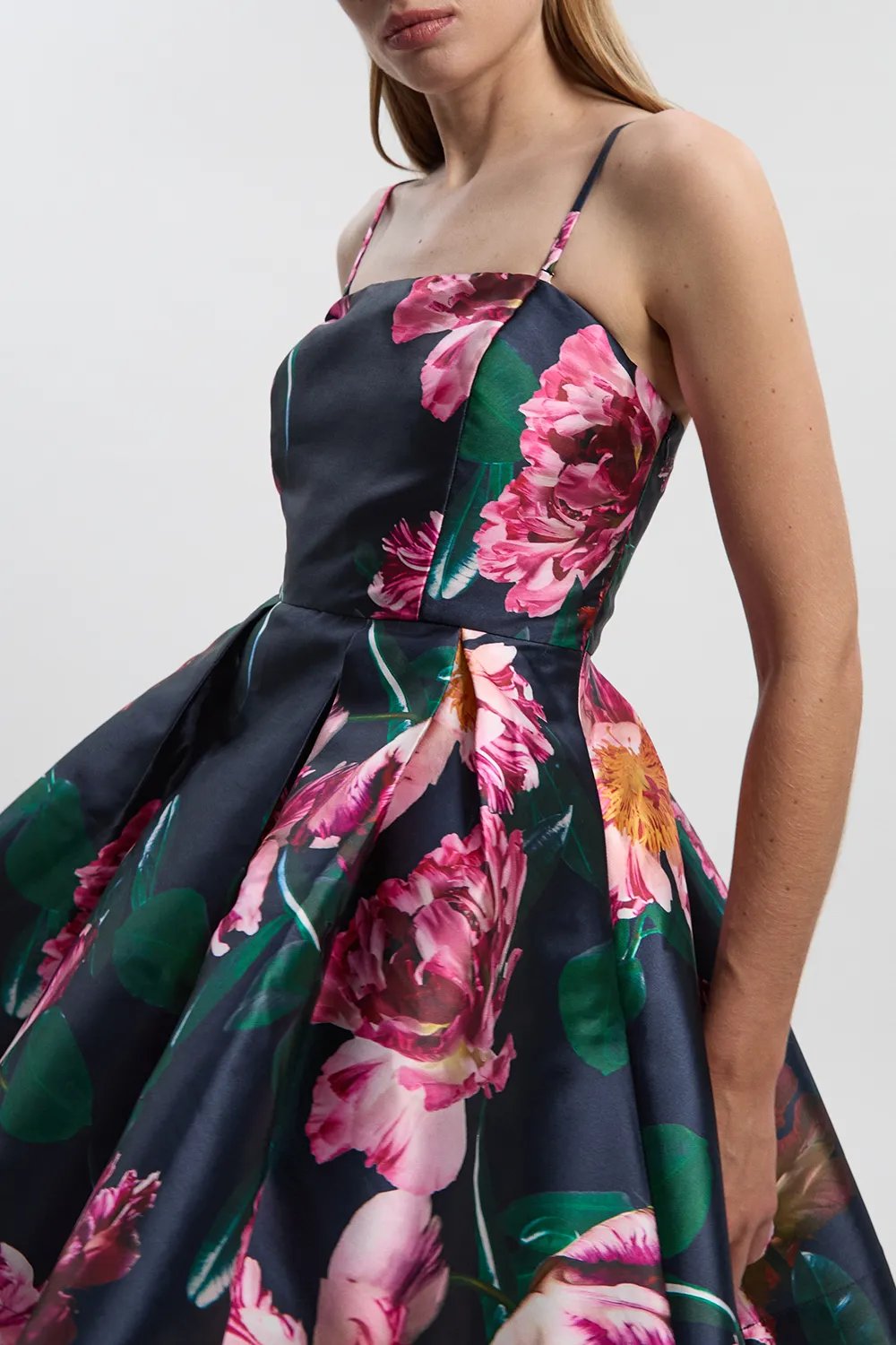 Romantic Floral Print Prom Woven Mini Dress