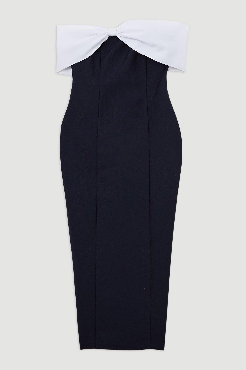 Bandage Bandeau Contrast Midi Dress