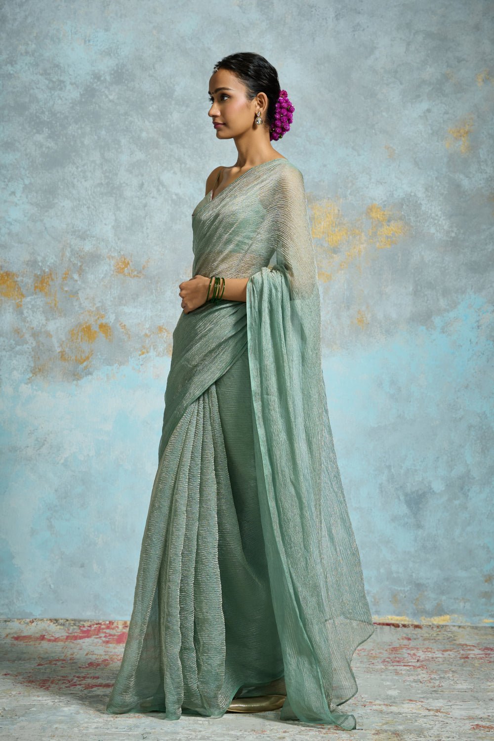 Anvita Tissue Aqua Sarees