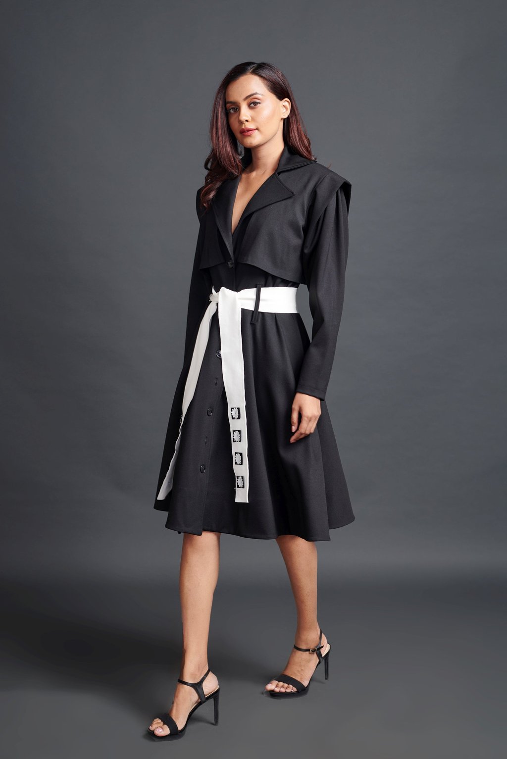 Jacket Dress with Sash Belt