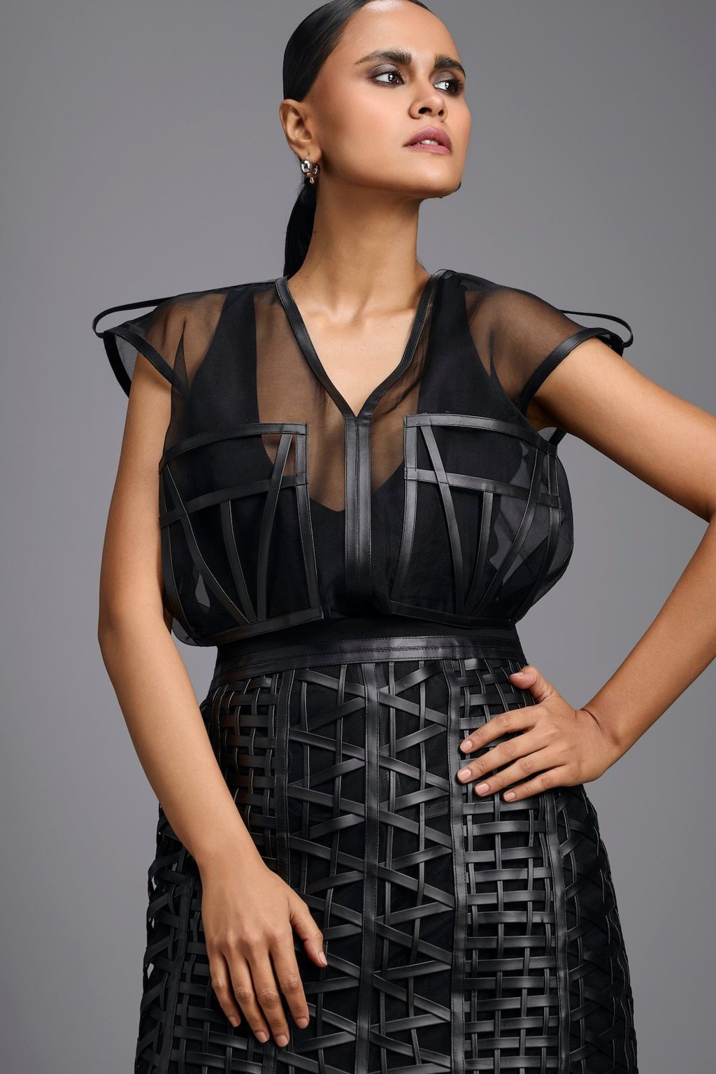Geometric Lattice Mini Skirt