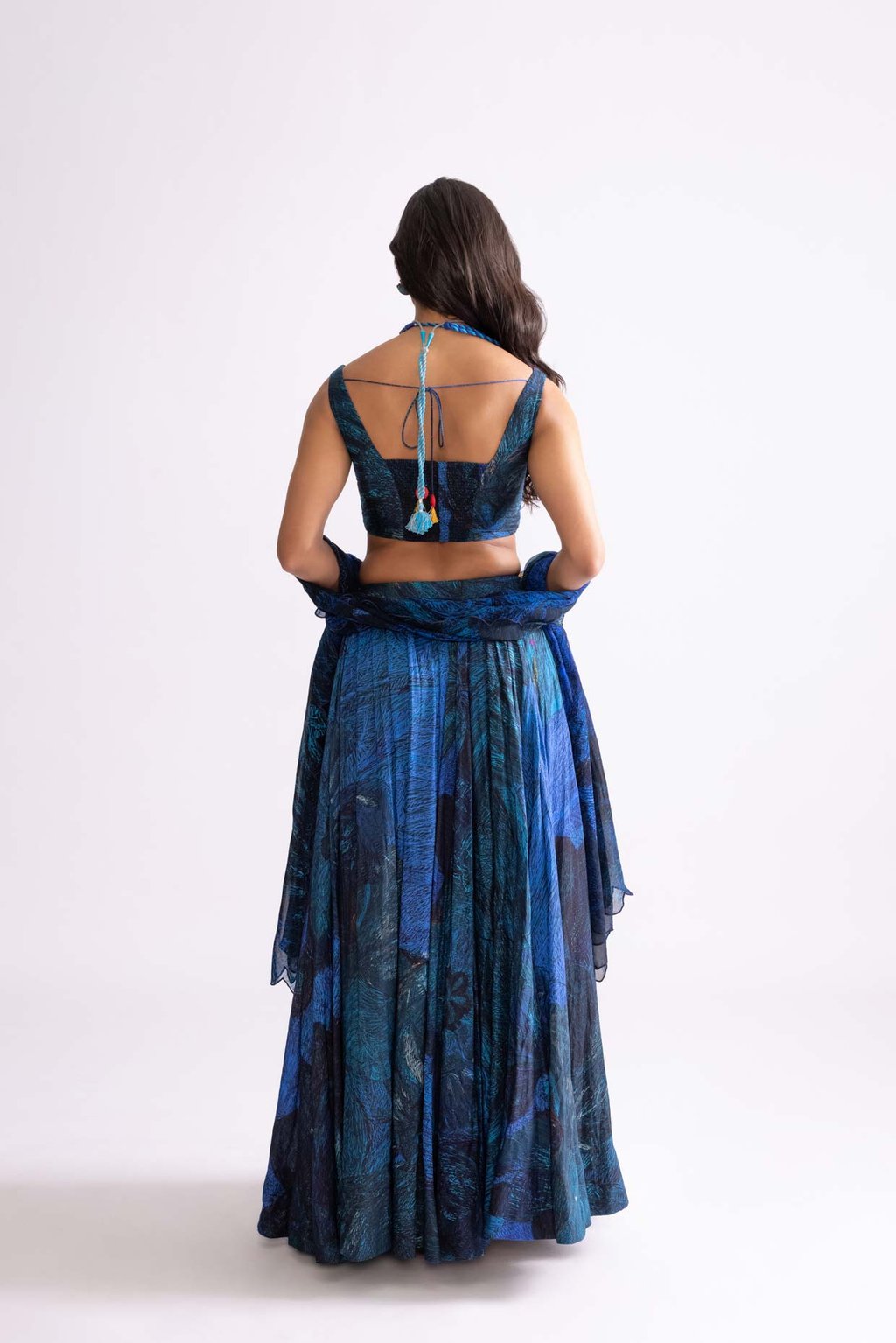 Scallop Dupatta Blue