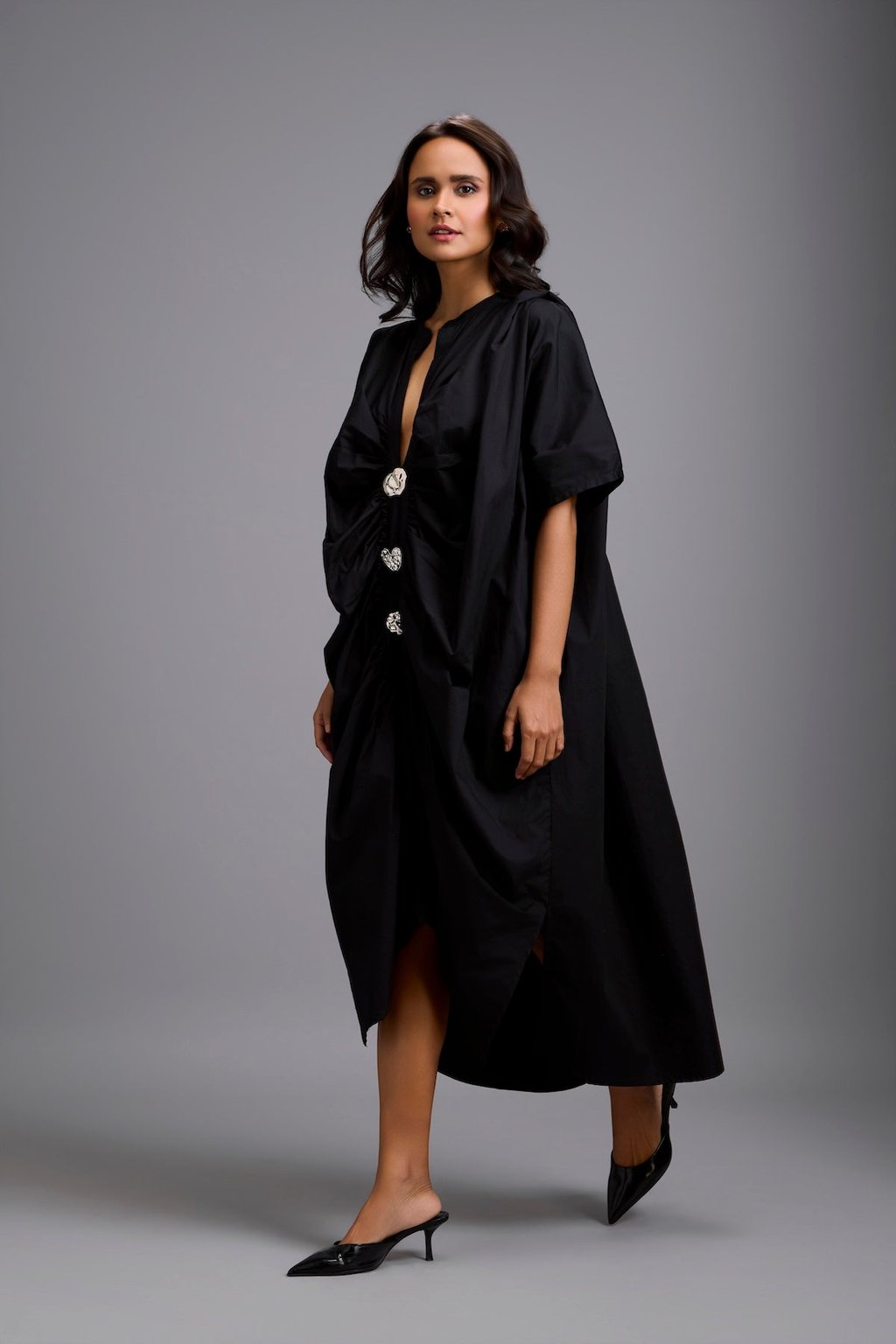 Draped Kaftan Dress