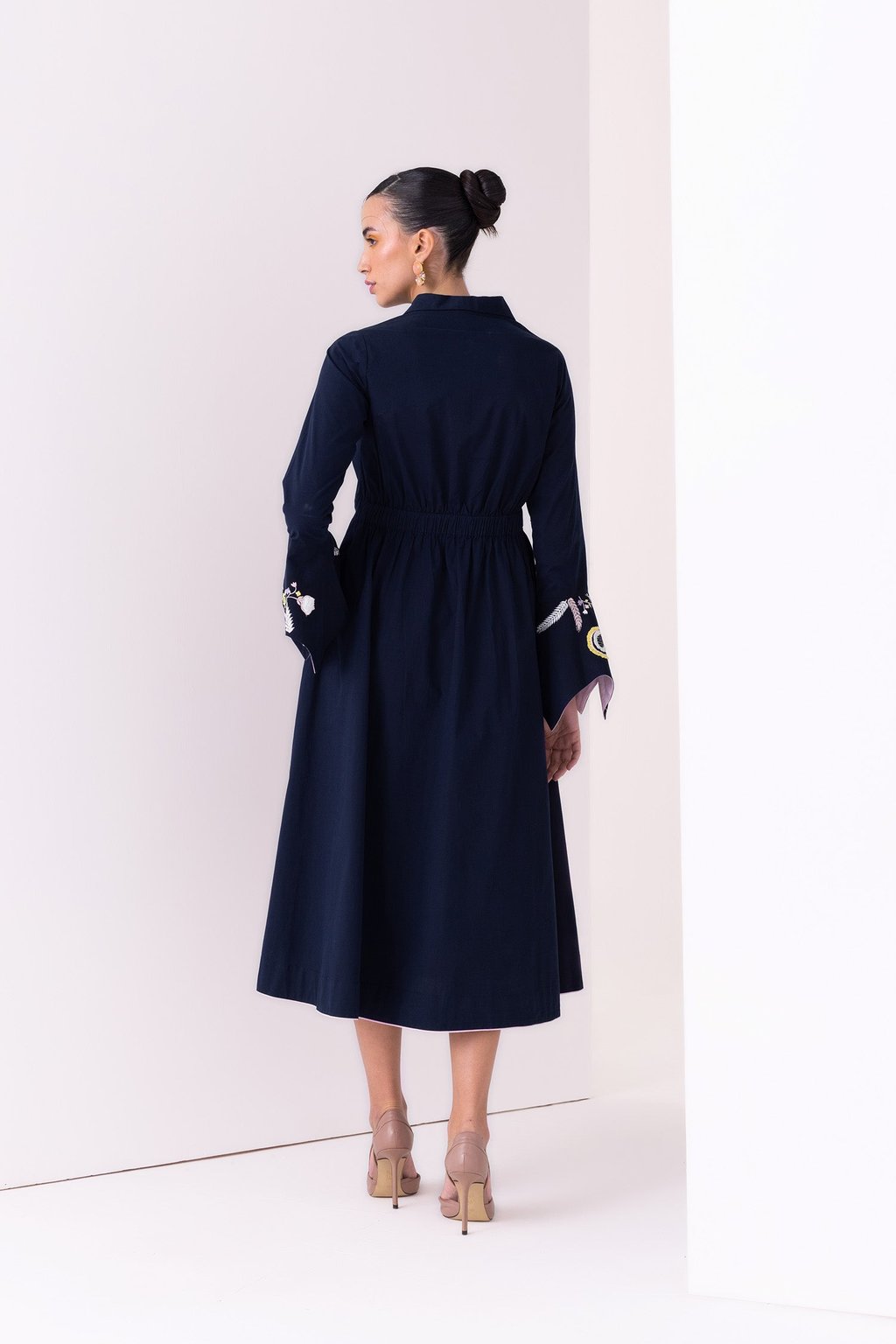 Paloma Dress Midi Navy