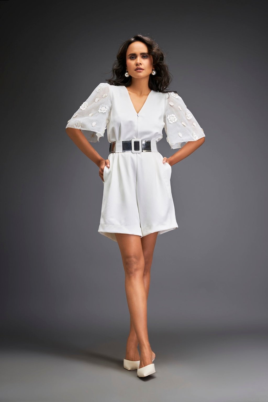 Playsuit Comes with Metallic Belt