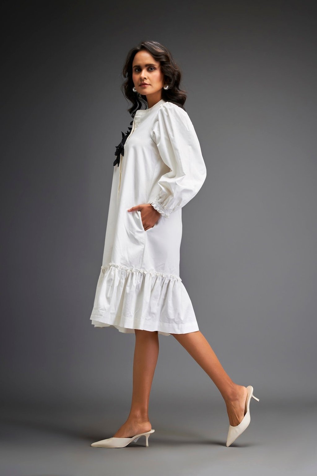 Shirt Dress with Detailing on One Side